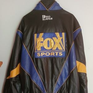 Vintage Men's Pro Player Fox Sports Leather Coat